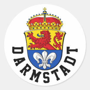 Sticker Rond Drapeau de Darmstadt, Allemagne