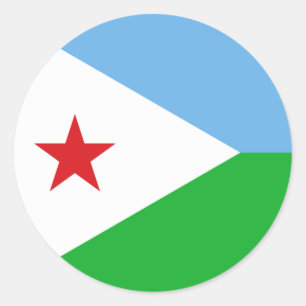 Sticker Rond Drapeau de Djibouti