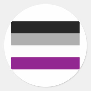 STICKER ROND DRAPEAU DE FIERTÉ ASEXUEL OFFICIEL