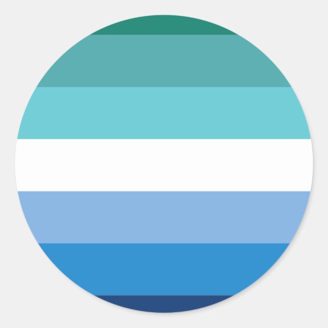 Sticker Rond Drapeau de fierté masculine gaie (Azure) (Devant)