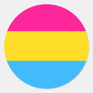 STICKER ROND "DRAPEAU DE FIERTÉ PANSEXUEL"