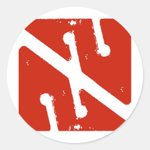 Sticker Rond drapeau de flèche de caverne