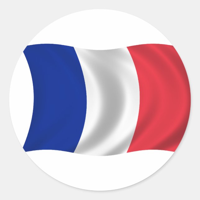 Sticker Rond Drapeau de France (Devant)