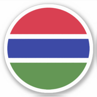 Sticker rond drapeau de Gambie