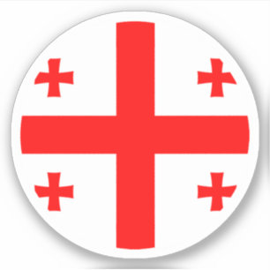 Sticker rond Drapeau de Géorgie
