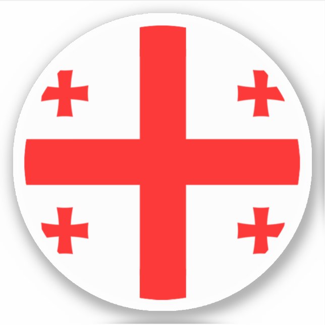 Sticker rond Drapeau de Géorgie (Devant)