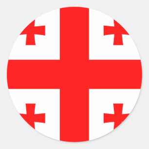 Sticker Rond Drapeau de Géorgie