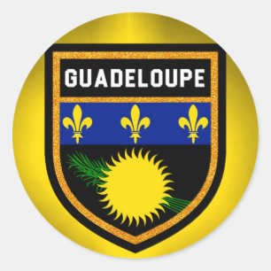 Sticker Rond Drapeau de Guadeloupe