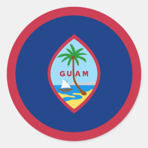 Sticker Rond Drapeau de Guam