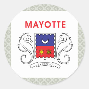 Sticker Rond Drapeau de haute qualité de Mayotte