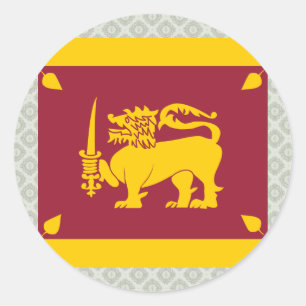 Sticker Rond Drapeau de haute qualité du Sri Lanka