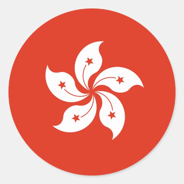 Sticker Rond Drapeau de Hong Kong (Devant)