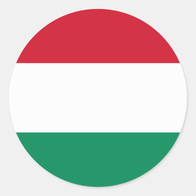Sticker Rond Drapeau de Hongrie (Devant)