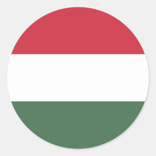 Sticker Rond Drapeau de Hongrie