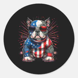 Sticker Rond Drapeau de juillet Patriotic American Bulg Us