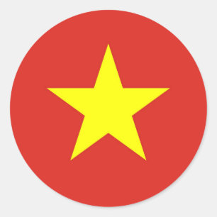 Sticker Rond Drapeau de kỳ Việt Nam du Vietnam - de Quốc