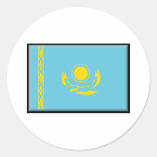Sticker Rond Drapeau de Kazakhstan