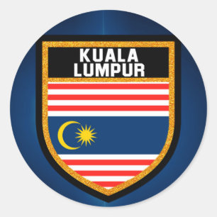 Sticker Rond Drapeau de Kuala Lumpur