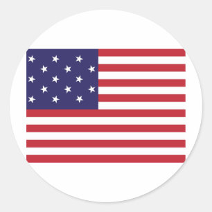 Sticker Rond Drapeau de la bannière étoilée des États-Unis