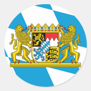 Sticker Rond Drapeau de la Bavière