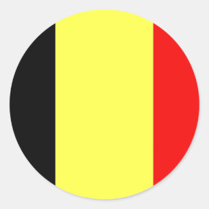 Sticker Rond Drapeau de la Belgique