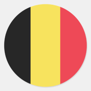 Sticker Rond Drapeau de la Belgique