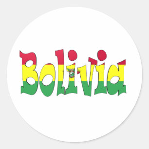 Sticker Rond Drapeau de la Bolivie