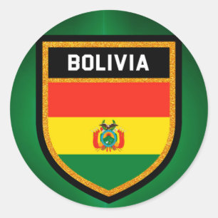 Sticker Rond Drapeau de la Bolivie