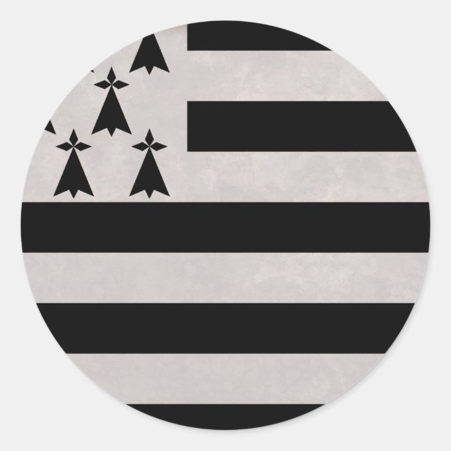 Sticker Rond Drapeau de la Bretagne (Devant)