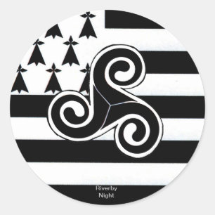 Sticker Rond Drapeau de la Bretagne (Breton)