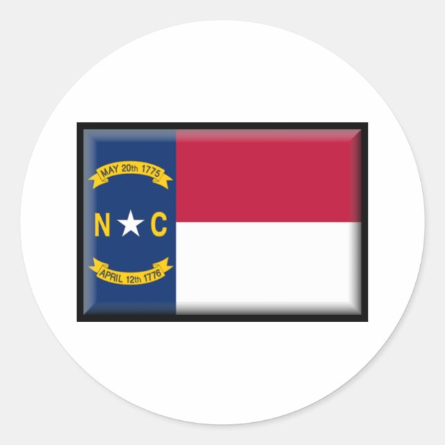 Sticker Rond Drapeau de la Caroline du Nord (Devant)