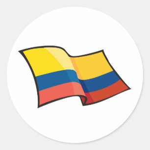 Sticker Rond Drapeau de la Colombie cool