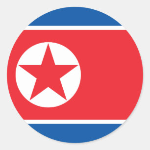 Sticker Rond Drapeau de la Corée du Nord