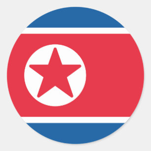 Sticker Rond Drapeau de la Corée du Nord