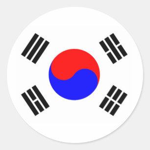 Sticker Rond Drapeau de la Corée du Sud