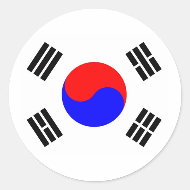 Sticker Rond Drapeau de la Corée du Sud (Devant)