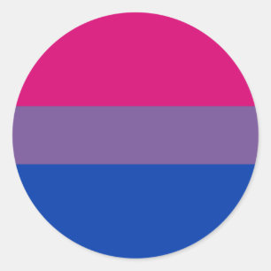 Sticker Rond Drapeau de la fierté bi-sexuelle