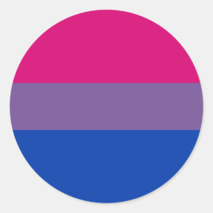 Sticker Rond Drapeau de la fierté bisexuelle