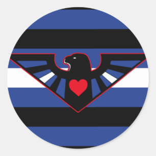Sticker Rond Drapeau de la Fierté d'aigle en cuir
