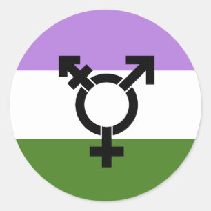 Sticker Rond Drapeau de la fierté de genre