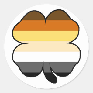 Sticker Rond Drapeau de la fierté de l'ours gay Shamrock