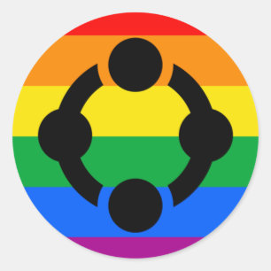 Sticker Rond Drapeau de la Fierté de Niche Arc-en-ciel