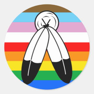Sticker Rond Drapeau de la fierté de progrès LGBTQ+