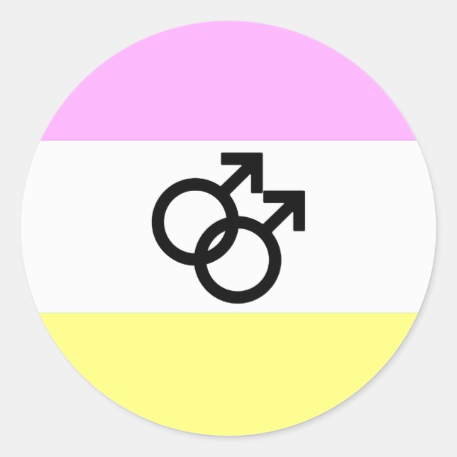 Sticker Rond Drapeau de la fierté de Twink (Devant)