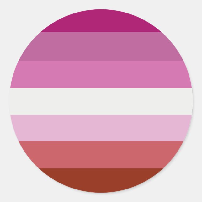 Sticker Rond Drapeau de la fierté lesbienne (Devant)