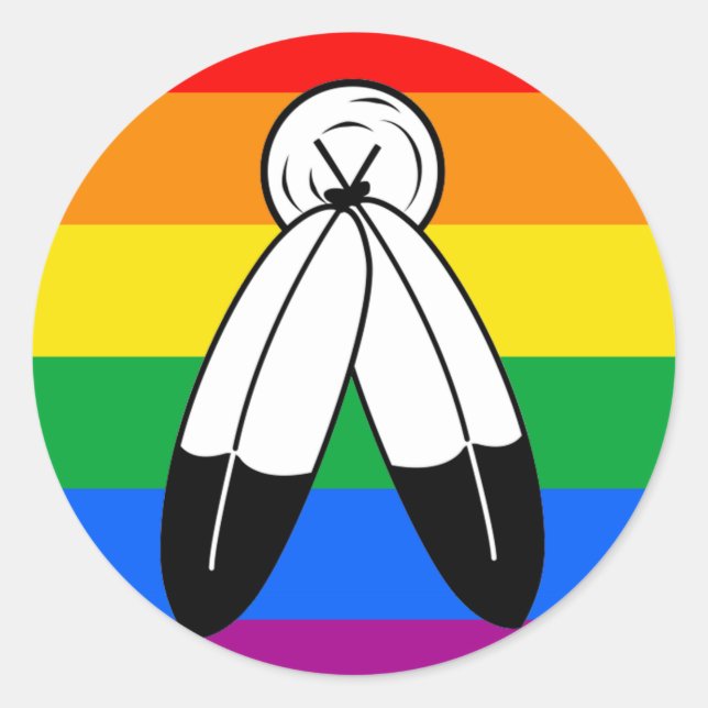 Sticker Rond Drapeau de la fierté LGBTQ+ (Devant)
