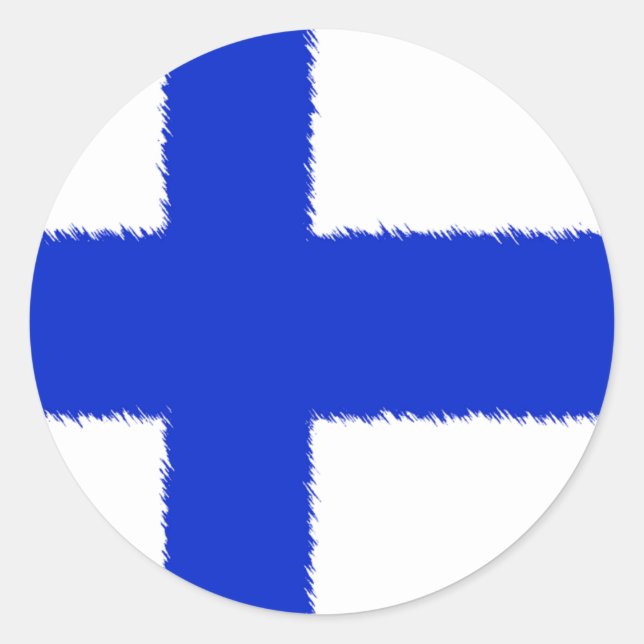 Sticker Rond Drapeau de la Finlande (Devant)