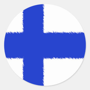 Sticker Rond Drapeau de la Finlande