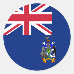 Sticker Rond Drapeau de la Géorgie du Sud et de l'île Sandwich
