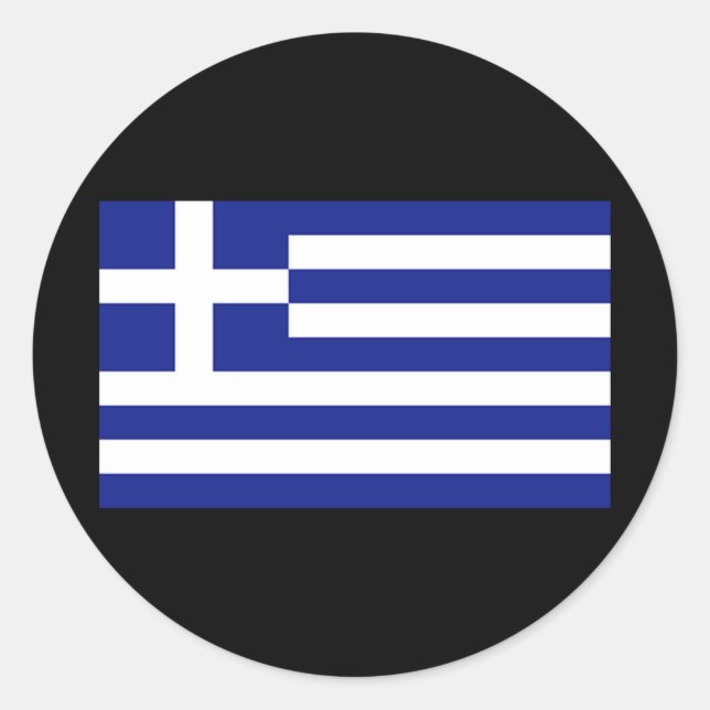 Sticker Rond Drapeau de la Grèce (Devant)